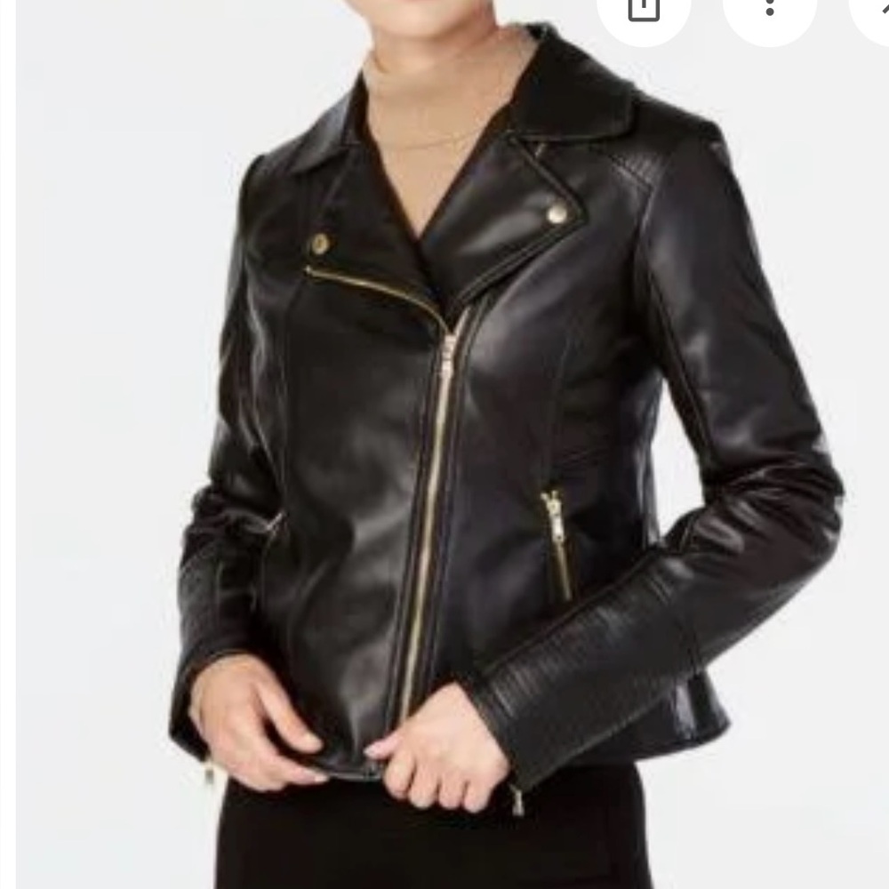 Cole Haan Black Faux Leather Jacket
